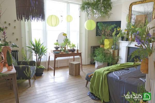 دکوراسیون اتاق خواب با گل و گیاه