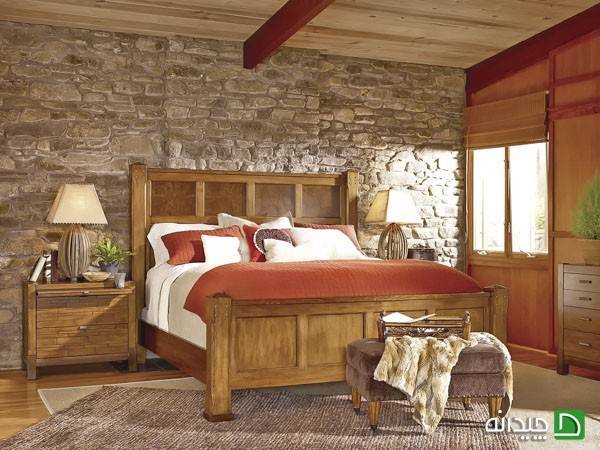 طراحی اتاق خواب با سنگ