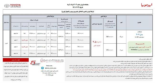 شرایط فروش جدید ایرتویا