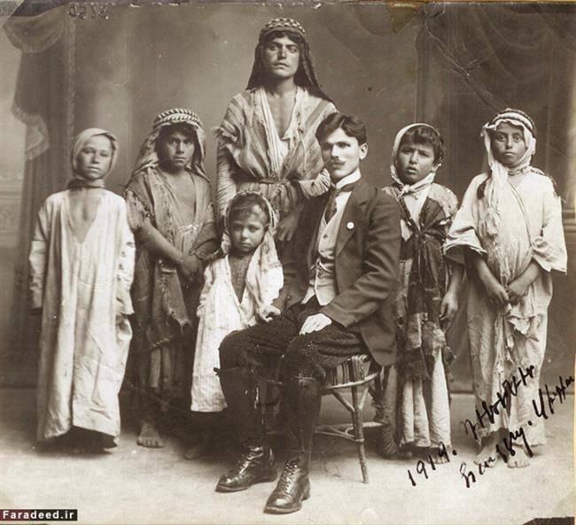 عکس آنلیه ای از کودکان ارمنی آواره در حلب. سال 1919