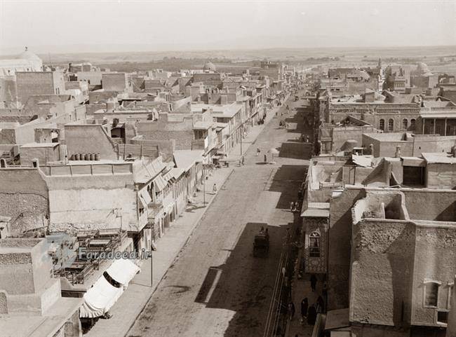 نمایی از فراز کوچه خیابان های شهر موصل