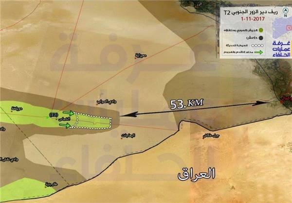 پیشروی 11 کیلومتری ارتش سوریه در دیرالزور