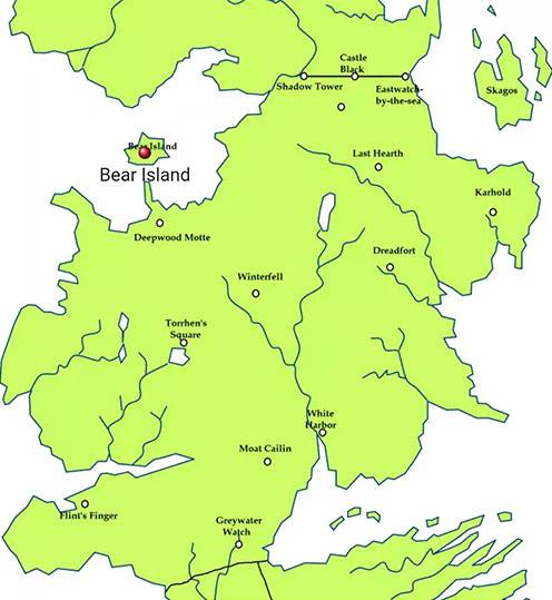 نقشه جزیره خرس گیم آف ترونز