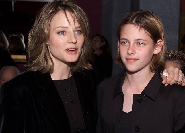 Jodie Foster and Kristen Stewart at the premiere of "Panic Room" at the Loews Century Plaza Theater in Los Angeles, Ca. Monday, March 18, 2002. Photo by Kevin Winter/Getty Images.