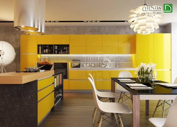 رنگ زرد در طراحی آشپزخانه