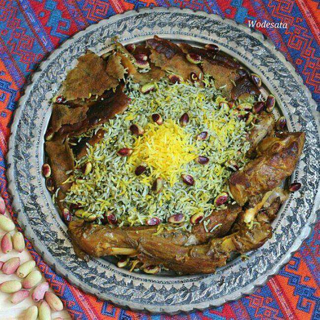 شام اعیانی برای مهمانی ایرانی : پسته پلو باگوشت