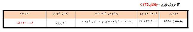 شرایط فروش نقدی چانگان CS35