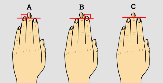 شخصیت شناسی از روی اندازه انگشت ها
