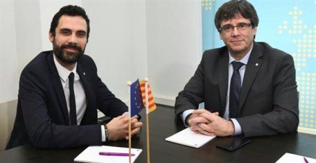 کارلس پوجدمون و رئیس پارلمان کاتالونیا دیدار کردند