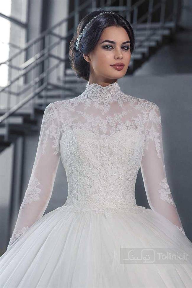 مدل جدید لباس عروس آستین بلند