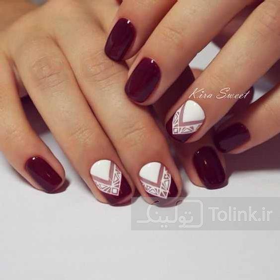 طراحی ناخن زرشکی