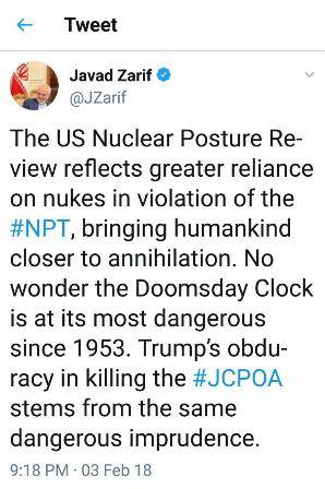 سیاست آمریکا انسانیت را به نابودی هسته‌ای نزدیک‌تر می کند