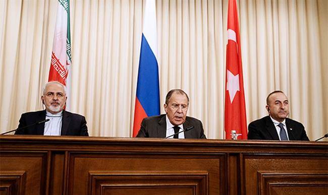 نشست مشترک وزرای خارجه ایران، روسیه و ترکیه درباره سوریه