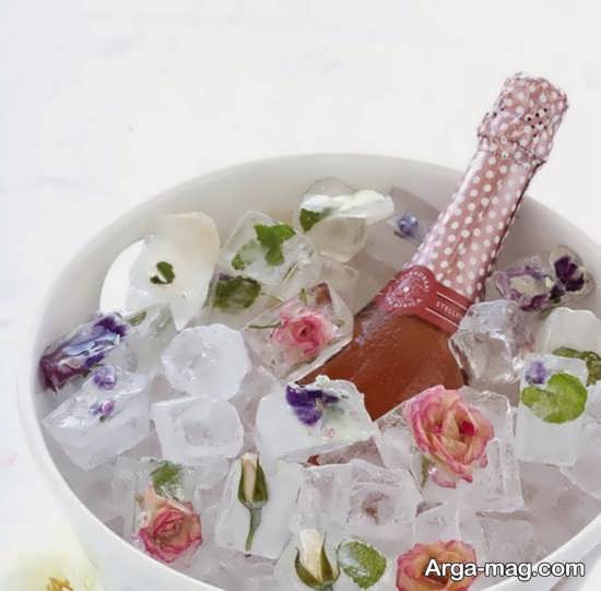تزیین یخ عروس با گل