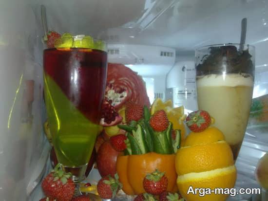 تزیین دسر و میوه برای یخچال 