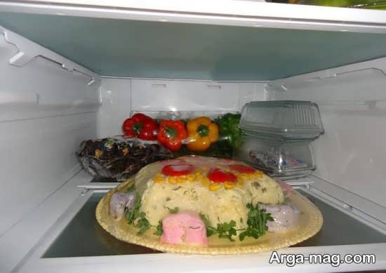 تزیین غذا برای یخچال عروس 