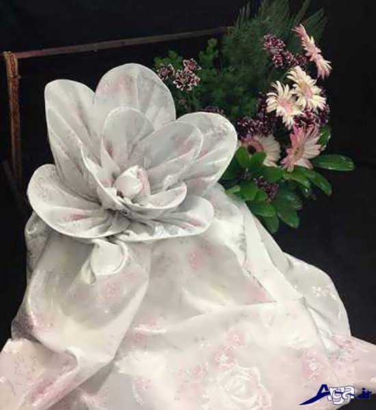 تزیین چادر عروس زیبا به شکل گل