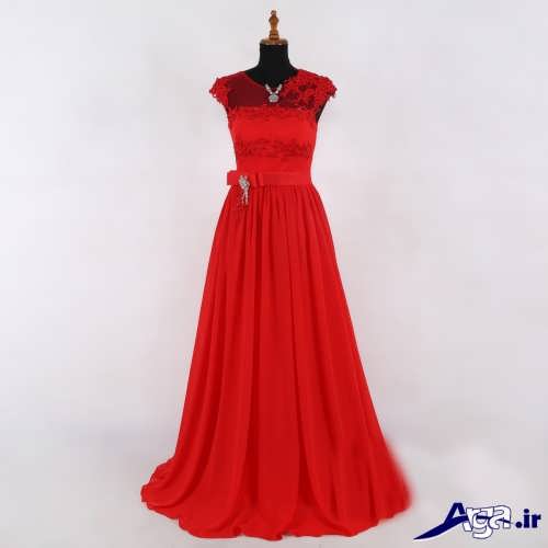 مدل لباس شب قرمز و شیک 