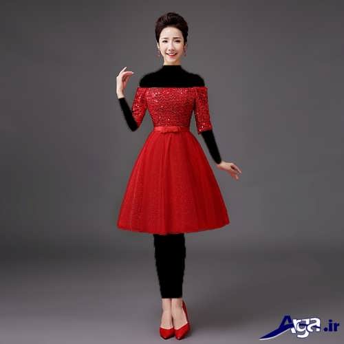 مدل لباس شب قرمز کره ای 
