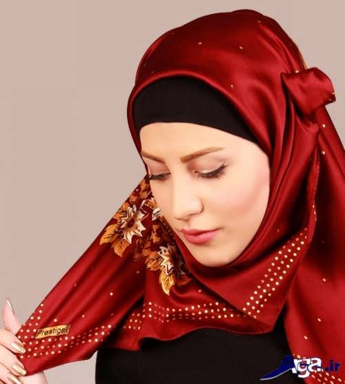 مدل بستن روسری قرمز 