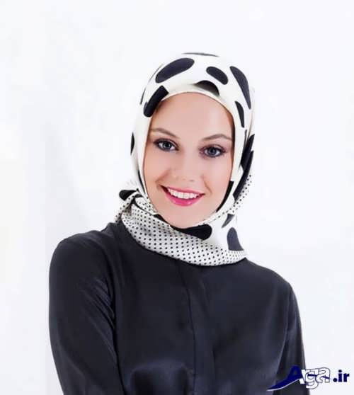 مدل روسری ساه و سفید 