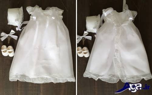 مدل لباس عروس نوزادی با طرح ساده 