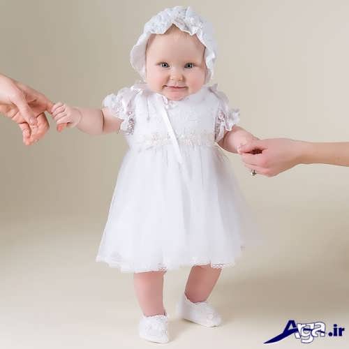 مدل ساده لباس عروس نوزادی 