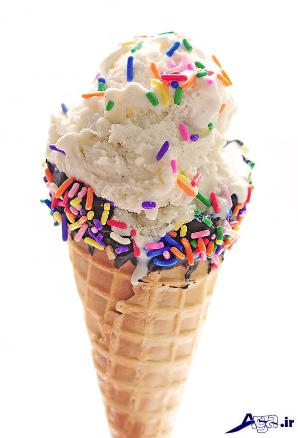 مدل تزیین کردن بستنی قیفی با ترافل
