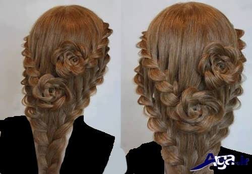 مدل شینیون با طرح گل 