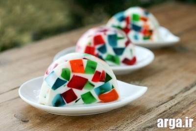 ژله شیشه ای با بستنی