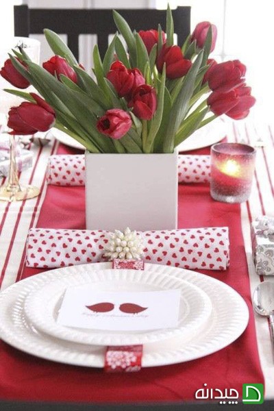 تزیین میز شام دونفره رمانتیک