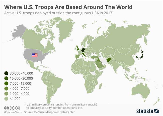 آمریکا در چه کشورهایی پایگاه نظامی دارد؟