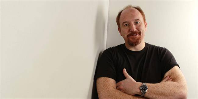 Comedian Louis CK poses for a portrait at the Gibson Guitar Lounge during the Sundance Film Festival in Park City, Utah on Wednesday, Jan. 27, 2010. (AP Photo/Carlo Allegri)