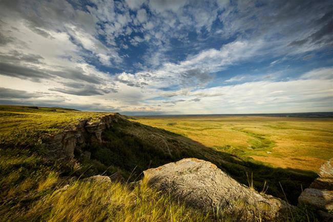 منطقه Head Smashed in Buffalo Jump در آلبرتا، کانادا