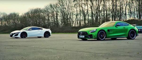 دوئل آلمانی ژاپنی؛ مسابقه درگ جذاب مرسدس AMG GT R با هوندا NSX [تماشا کنید]