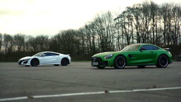 Honda (Acura) NSX vs Mercedes-AMG GT R – DRAG RACE, ROLLING RACE (9)