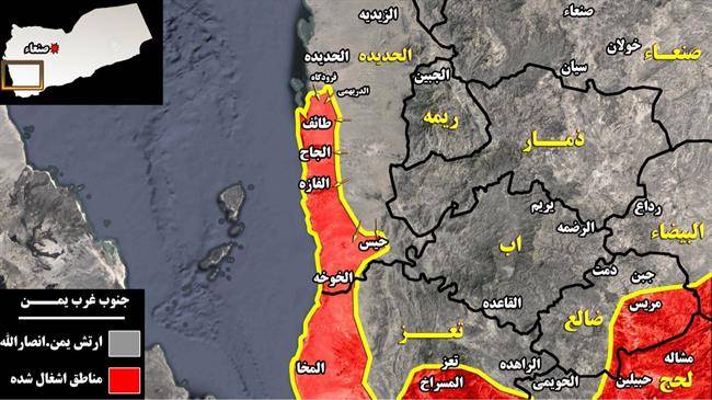 آخرین تحولات میدانی نوار ساحلی غرب یمن؛ نیرو‌های شورشی چند کیلومتر با فرودگاه الحدیده فاصله دارند؟ + آخرین نقشه میدانی