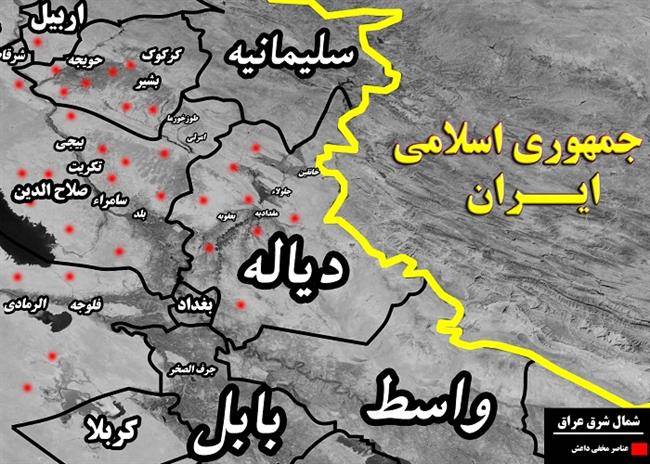 دفع حملات سنگین هسته‌های خاموش داعش در شرق استان دیاله+نقشه