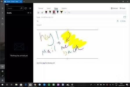 ایمیل زدن با دستخط در ویندوز‌10