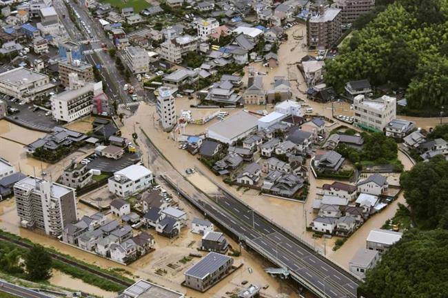 وقوع سیل در ژاپن/ 16 نفر کشته و بیش از 50 نفر ناپدید شدند