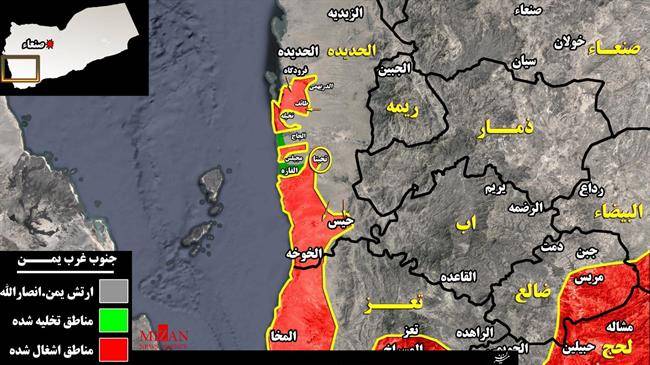 آخرین تحولات میدانی استان الحدیده یمن؛ شمار تلفات نیرو‌های شورشی به هزار و 245 تن رسید + نقشه میدانی