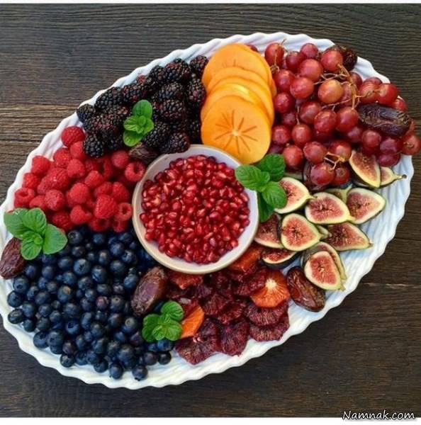تزیین میوه شب یلدا برای عروس میوه آرایی یلدا