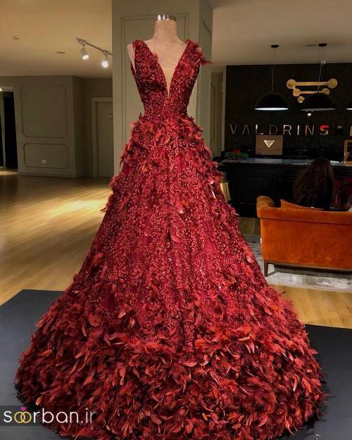  لباس حنابندان، عقد و نامزدی قرمز مجلسی بلند 2018