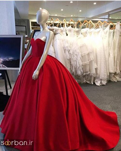 لباس حنابندان، عقد و نامزدی قرمز بلند زنانه 2018 جدید
