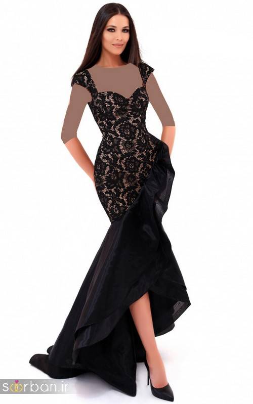 مدل لباس مجلسی بلند مشکی15