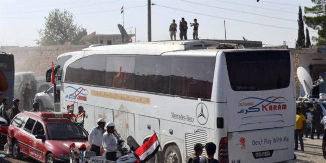 آخرین گروه اتوبوس های ساکنان فوعه و کفریا به حلب رسید