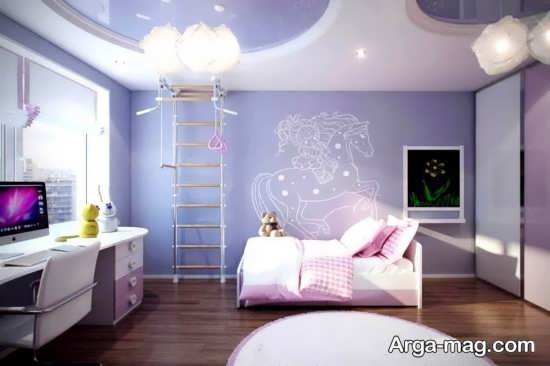 اتاق خواب با تم ترکیبی صورتی و سفید