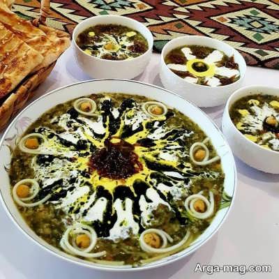 تزیین زیبا و مجلسی آش رشته 