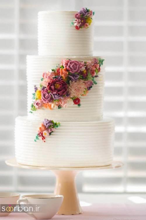 کیک عروسی با روکش خامه 96 2017