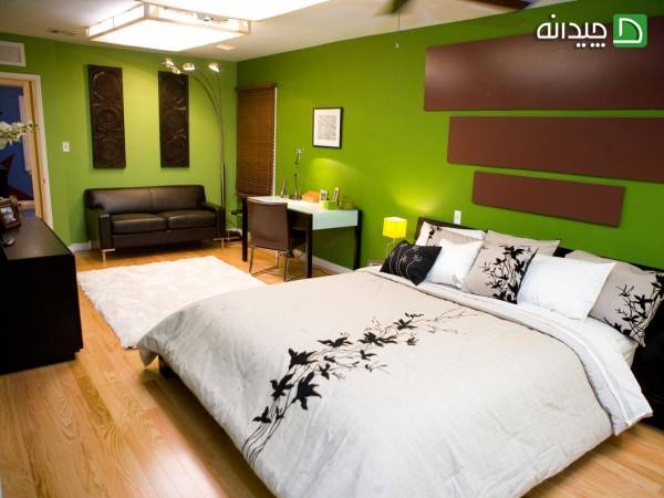 رنگ سبز اتاق خواب